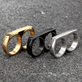 Statement personalisierter Punk Double Two Fingerring